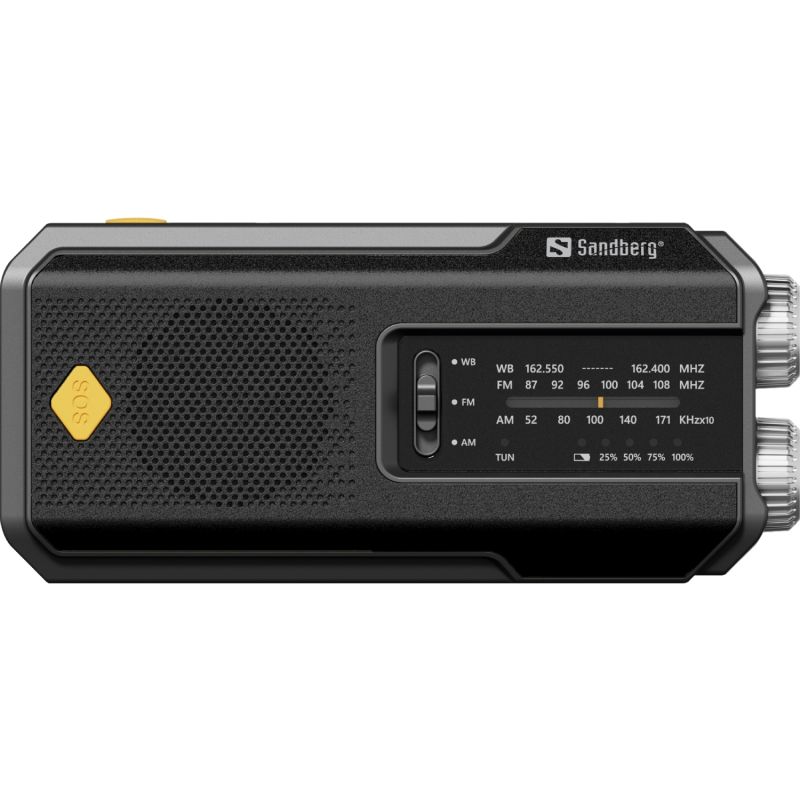 Радіо приймач FM/AM Survivor Radio All-in-1 2000, solar charger, powerbank, Flashlight, Sandberg (421-04)