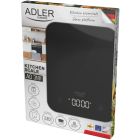 Ваги кухонні Adler AD 3181 black електронні/ 10кг/ г; кг, фунт/ 2хААА/ автовимкнення/ скло (AD3181B)