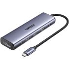 Док-станція USB3.0 Type-C --> DP 4K60Hz/3xUSB-А /2xType-C/100W 5-in-1 CM511 Ugreen (75642)