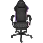 Крісло ігрове AGN 3 клас,150 кг, 80мм, RGB підсвітка, чорне (AGN09-21)