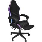 Крісло ігрове AGN 3 клас,150 кг, 80мм, RGB підсвітка, чорне (AGN09-21)
