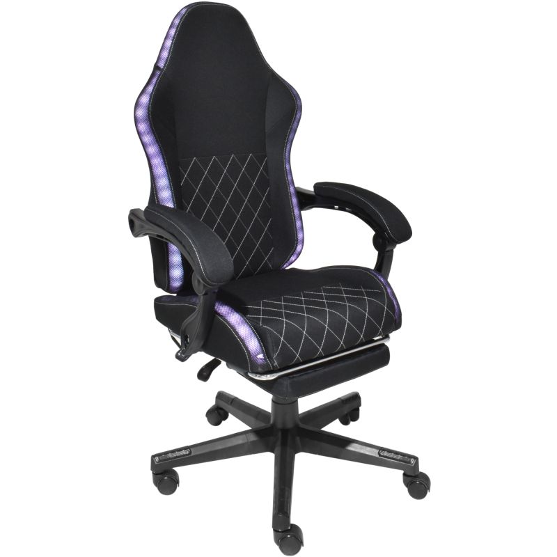 Крісло ігрове AGN 3 клас,150 кг, 80мм, RGB підсвітка, чорне (AGN09-21)
