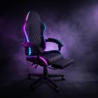 Крісло ігрове AGN 3 клас,150 кг, 80мм, RGB підсвітка, чорне (AGN09-21)