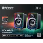 Акустична система 2.0 Defender Solar 11 10Вт, Bluetooth, RGB підсвітка, USB, чорна (65811)