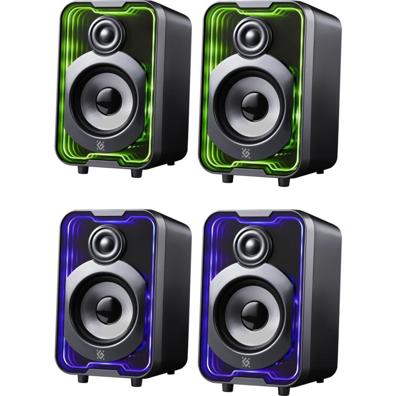 Акустична система 2.0 Defender Solar 11 10Вт, Bluetooth, RGB підсвітка, USB, чорна (65811)