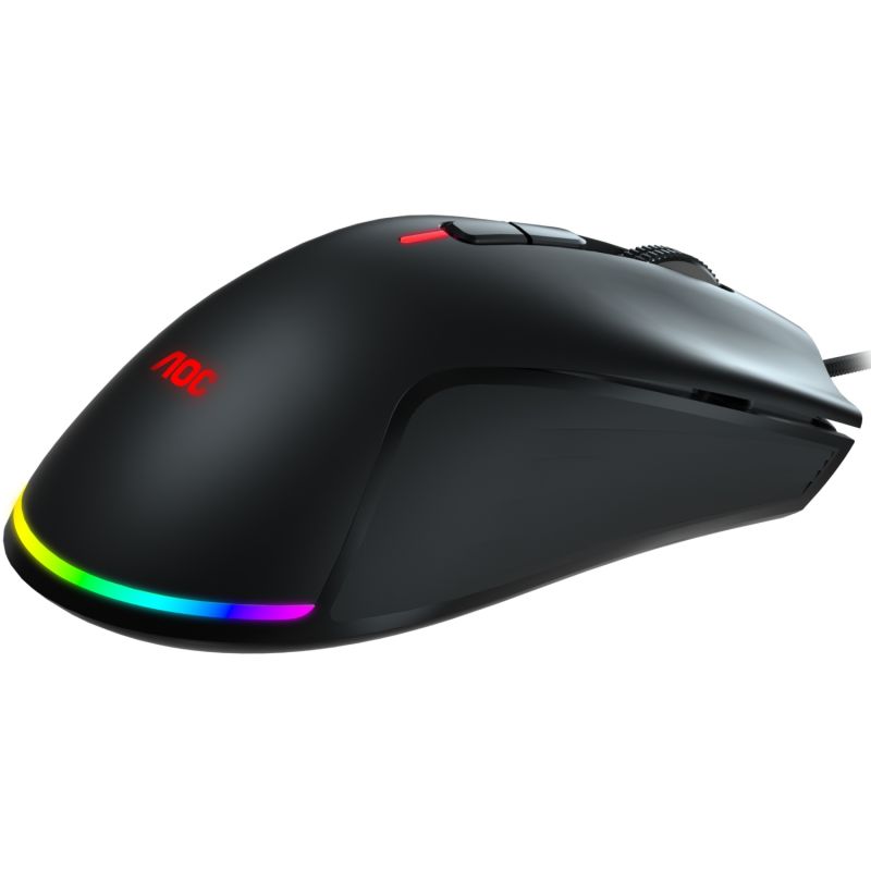 Мишка AOC GM530 ігрова, 16000dpi., 7кн., RGB PMW3389 Kailh switch чорна (GM530B)