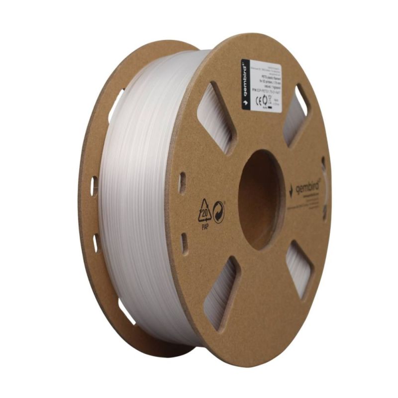 Филамент пластик Gembird для 3D-принтера 3DP-PETG 1.75 мм 1 кг, прозрачный (3DP-PETG1.75-01-NAT)