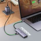 Док-станція USB3.1 Type-C --> HDMI 4K60Hz/USB 3.0x2/RJ45/SD/TF/PD 100W Ugreen CM512 Сіра (90568)