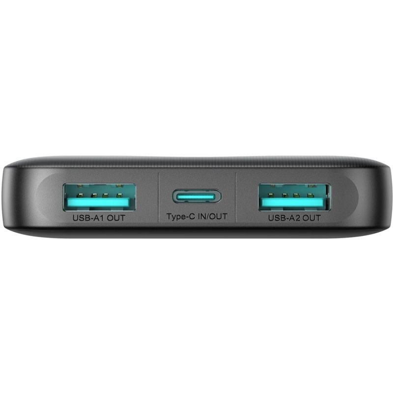 УМБ Joyroom 10000mAh 12W 2xUSB-A, USB-C In/Out, Black (JR-PBF12) (6956116713256)