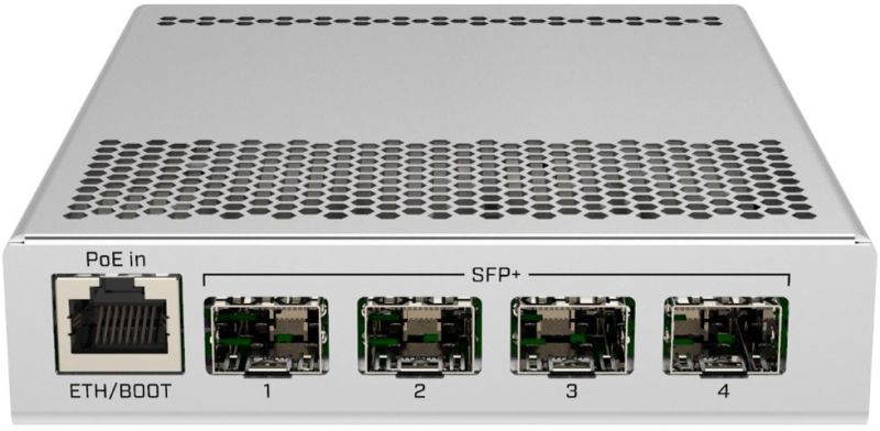 Комутатор Mikrotik CRS305-1G-4S+IN, 4x SFP+ ports, 1x Gigabit Ethernet, metallic enclosure (CRS305-1G-4S+IN)