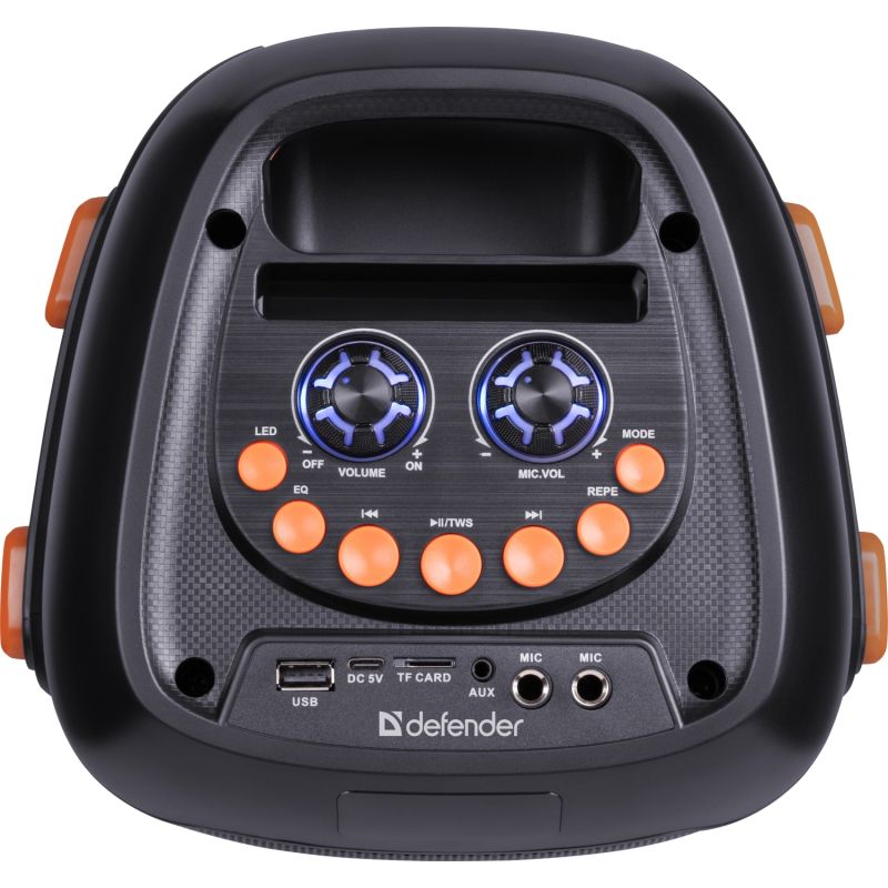 Акустична система 2.0 Defender Boomer 25, 25Вт RGB/BT/FM/USB/TF/AUX/MIC, чорна (65425)