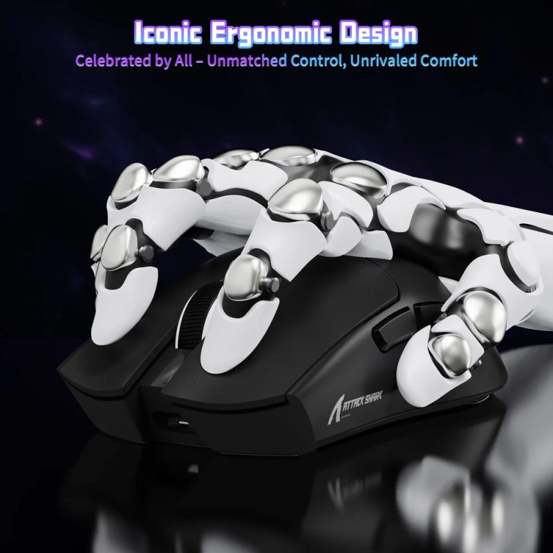 Мишка Attack Shark X11SE, Wireless//Bluetooth, 22000dpi. (PAW3311), 6кн., Black (X11SEB_AS)