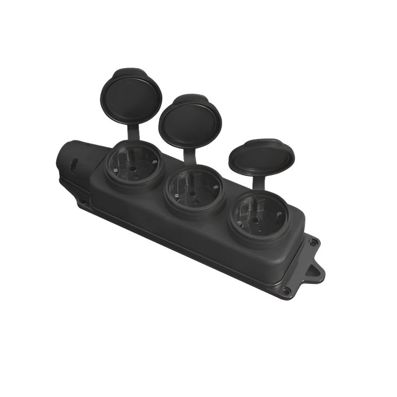 Розеточный модуль ELM SMR-30EC на 3 розетки с защитой IP44 и защитными крышками (41-0040)