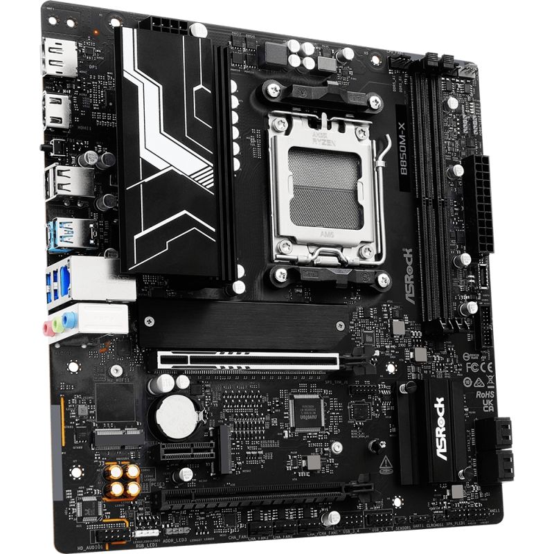 ASRock B850M-X R2.0 (AM5/B850, 2*DDR5, PCIex16, HDMI/DP, 4xSATA,2xM.2, 2.5GLan, mATX) (B850M-X R2.0)
