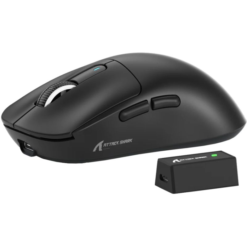 Мишка Attack Shark X3 PRO, Wireless/Bluetooth, 26000dpi. (PAW3395), 6кн., Black (X3PROB_AS)