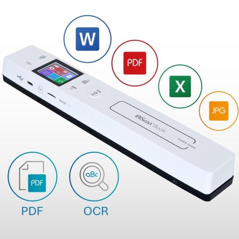 Сканер A4 Canon IRIScan Book 7 (1050dpi, USB, microSD, 15стор/хв, портативний, білий) (464669)