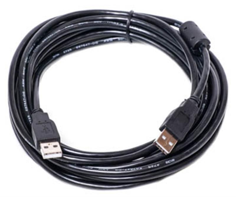 Кабель PowerPlant USB2.0(AM)-USB2.0(AM), 3м, One ferrite, Black (KD00AS1215)