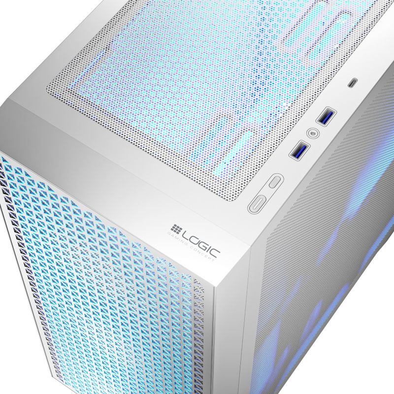 Корпус LogicConcept DART PRO ARGB MIDI WHITE MESH fans 4x120mm без БЖ ATX (AT-DART-PRO-ARGB-20)