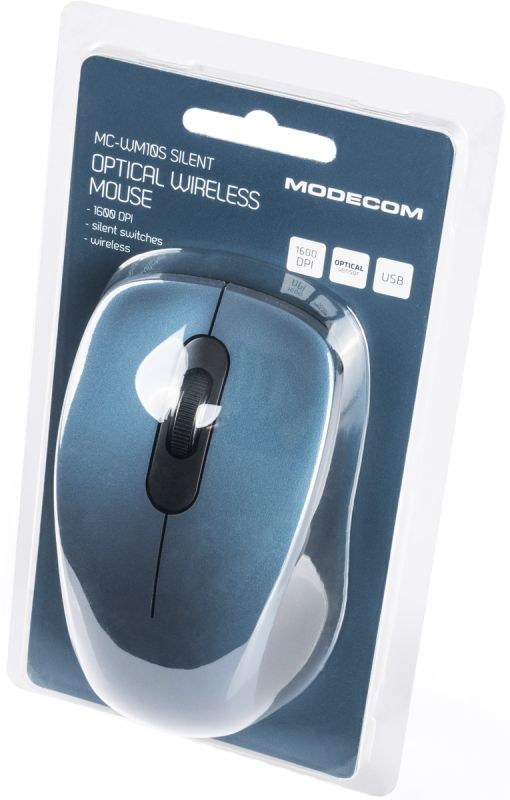 Мишка  Modecom  MC-WM10S, бездротова, 3кн., 1600dpi, Silent, синя (M-MC-WM10S-400)