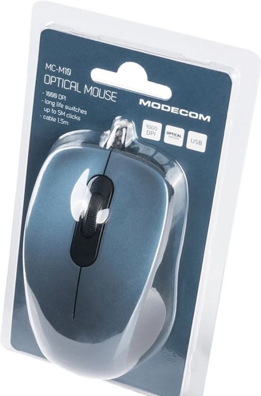 Мишка  Modecom MC-M10S, 3кн., 1000dpi, Silent, синя (M-MC-M10S-400)