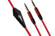 Кабель AUX Audio TRRS - TRS M/M 1.2м з мікрофоном червоний (B00666)