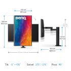 TFT 27" BenQ PD2706UA, 4K UHD, IPS, 99% sRGB, HDR10, HDMI, DP, USB-C, USB-hub, HAS, колонки (9H.LLKLB.QEE)