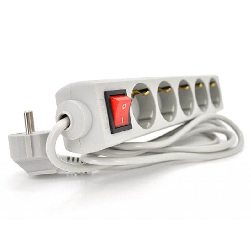 Power filtr 3.0м RITAR G530CU, 5 розеток, 220В, 10А, сірий (RT-G530-CU)
