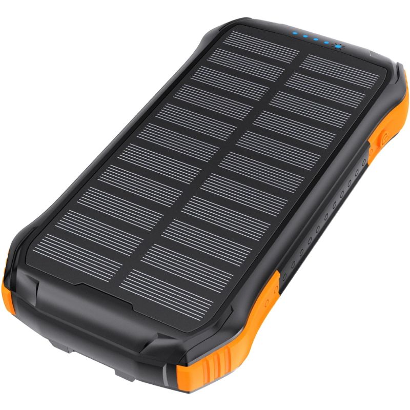 УМБ Choetech 10000mAh  2xUSB-A,1xUSB-C,solar panel, Qi-5W Black-Orange (B659-OR)