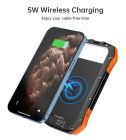 УМБ Choetech 10000mAh  2xUSB-A,1xUSB-C,solar panel, Qi-5W Black-Orange (B659-OR)