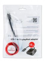 Адаптер Cablexpert USB Type-C - DisplayPort (M/F), 0.15 м, чорний  (A-CM-DPF-01)