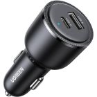 Автозарядка 2xUSB 63W (USB-C+USB-A) QC 3.0 Чорна (EC701) UGREEN (35023)