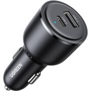 Автозарядка 2xUSB 63W (USB-C+USB-A) QC 3.0 Чорна (EC701) UGREEN (35023)