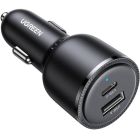 Автозарядка 2xUSB 63W (USB-C+USB-A) QC 3.0 Чорна (EC701) UGREEN (35023)