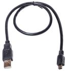 Кабель PowerPlant USB2.0(AM)-MiniUSB(AM), 0.5м, Black (KD00AS1219)