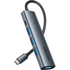 Хаб USB 3.0 Type-C -> 4xUSB 3.0/1xUSB-C, 5Gbps, Black Vention (TGZHB)