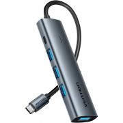 Хаб USB 3.0 Type-C -> 4xUSB 3.0/1xUSB-C, 5Gbps, Black Vention (TGZHB)