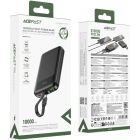 УМБ Acefast 10000mAh 22.5W PD,QC3.0 2xUSB-C,USB-A, with build Type-C cable, M13 Black (6974316283959)
