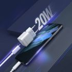 Зарядний пристрій 1xUSB-С 20W PD білий Choetech (PD5010-EU-WH)
