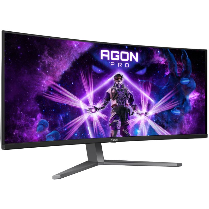 TFT 34" AOC AG346UCD, QD-OLED, UWQHD, 175Гц, 0,03мс, вигнутий, HDMIx2, DP, USB-hub, HAS, чорно-сірий (AG346UCD)