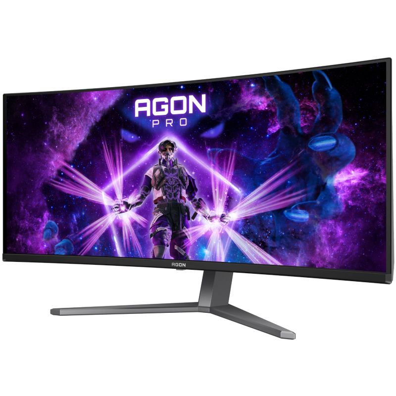 TFT 34" AOC AG346UCD, QD-OLED, UWQHD, 175Гц, 0,03мс, вигнутий, HDMIx2, DP, USB-hub, HAS, чорно-сірий (AG346UCD)