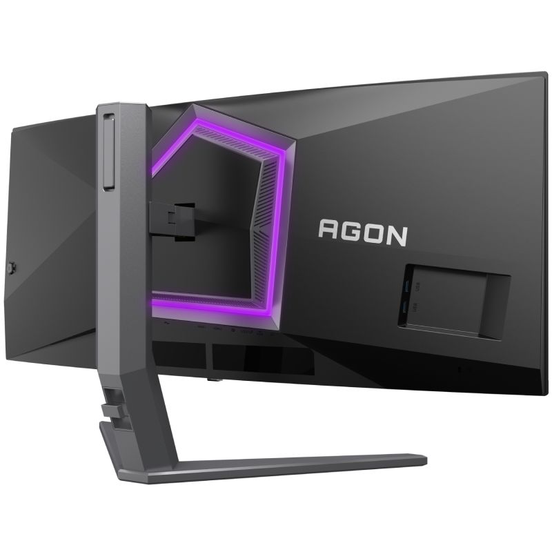 TFT 34" AOC AG346UCD, QD-OLED, UWQHD, 175Гц, 0,03мс, вигнутий, HDMIx2, DP, USB-hub, HAS, чорно-сірий (AG346UCD)