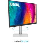 TFT 32" BenQ PD3226G, IPS, 4K, 144Hz, HDMI, DP, USB-C, HAS, Pivot, кол., біло-сріблястий (9H.LMVLA.TBE)