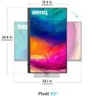 TFT 32" BenQ PD3226G, IPS, 4K, 144Hz, HDMI, DP, USB-C, HAS, Pivot, кол., біло-сріблястий (9H.LMVLA.TBE)