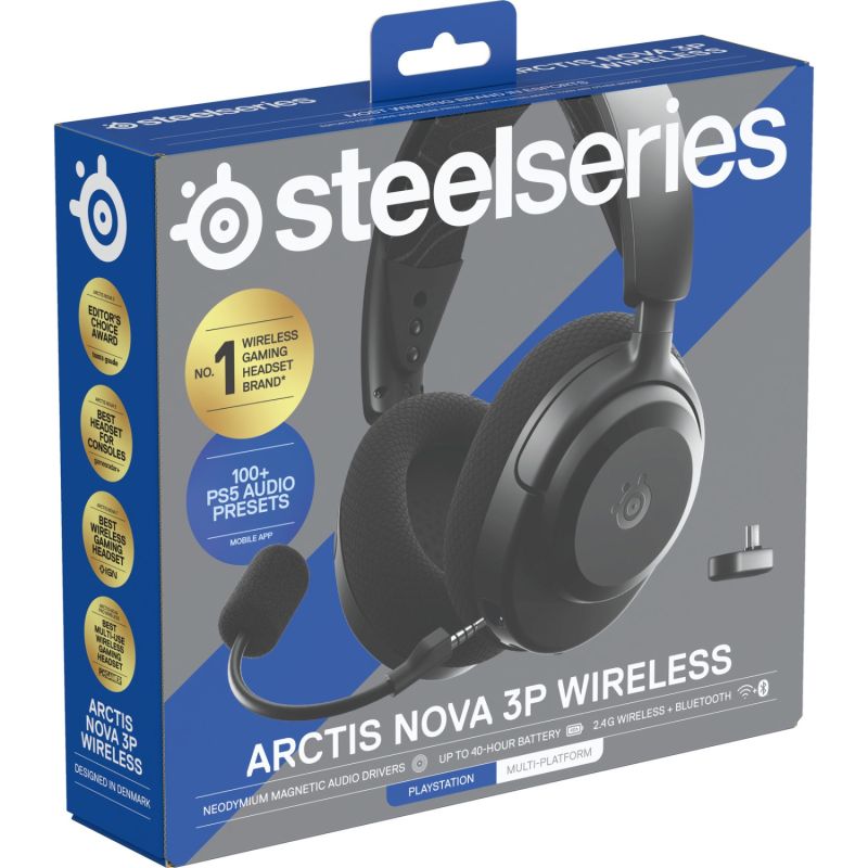 Ігрова гарнітура SteelSeries Arctis Nova 3P Wireless MultiPlatform Black (61686)