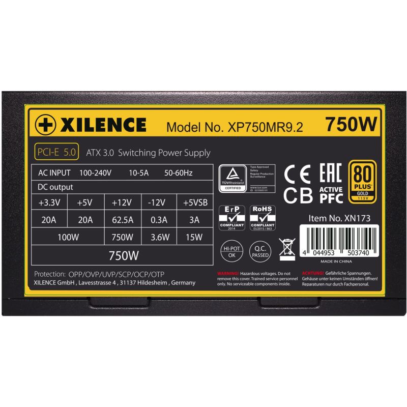 БЖ 750W Xilence XP750MR9.2 Performance X+ ATX 3.0 80+ Gold, 140mm, Semi-Modular, Retail Box (XP750MR9.2)