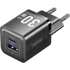 Зарядний пристрій 2xUSB 30W (USB-A/USB-C) + USB-C cable М-М  Black Vention (TZ-FEQB0-EU-01)
