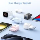 Зарядний пристрій 2xUSB 30W (USB-A/USB-C) + USB-C cable М-М  Black Vention (TZ-FEQB0-EU-01)