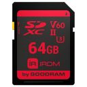 Memory card SD 64Gb GoodRAM IRDM SDXC V60 UHS-II U3 Retail (IR-S6B0-0640R11)