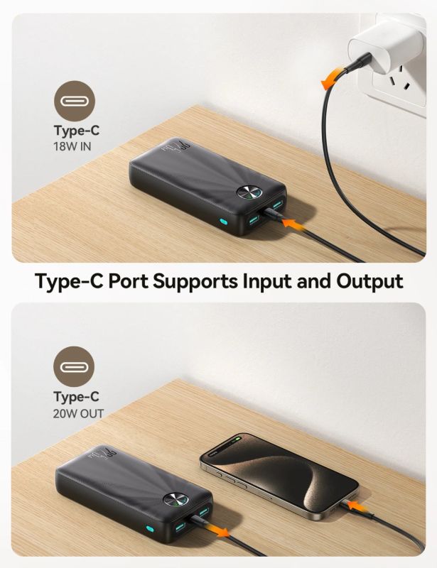 УМБ Joyroom 20000mAh 22,5W PD,QC3.0, 2xUSB-A, USB-C In/Out Black (JR-PBF16)