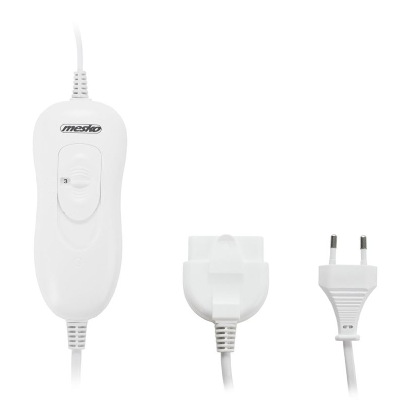 Електропростирадло Mesko MS 7420 двоспальне/ 2х60 Вт/ 150x160/ 4 рівні нагріву/ поліестер/ біла (MS7420)